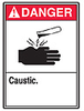 ANSI Sign, Danger-Caustic, 14