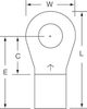 3M Scotchlok Yellow Brazed Non-Insulated Brazed Ring Terminal M4-516RX - 1.34 in Length - 0.68 in Wide - 0.28 in Inside Diameter - 5/16 in Stud - 051128-58702 - R. S. Hughes Company, Inc.