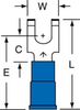 3M Scotchlok Blue Non-Locking Butted Vinyl Butted Fork & Spade Terminal MVU14-8FFBK - 0.85 in Length - 0.3 in Fork Width - #8 Stud - 054007-01634 - R. S. Hughes Company, Inc.