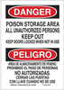 Brady B-555 Aluminum Rectangle White Chemical, Biohazard, Hazardous & Flammable Material Sign - 10 in Width x 14 in Height - Language English / Spanish - 125310 - 754473-72942 - R. S. Hughes Company, Inc.