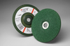 3M Green Corps Ceramic Depressed-Center Wheel - 24 Grit Very Coarse Grade - 7 in Diameter - 7/8 in Center Hole - Thickness 1/4 in - 55989 - 051111-55989 - R. S. Hughes Company, Inc.