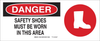 Brady B-120 Fiberglass Reinforced Polyester Rectangle White Personal Protection Equipment (PPE) Sign - 17 in Width x 7 in Height - TEXT: DANGER - 69486 - 754476-69486 - R. S. Hughes Company, Inc.