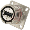 connector,metal circular,square flange receptacle,pcb,usb 2.0 type a,nickel fin -- 70026514