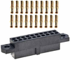 10+10 Pos. Female DIL 22 AWG Cable Conn. Kit, No Jackscrews -- M80-4702042 - Image