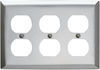 Duplex Receptacle Openings, Three Gang, 302 Stainless Steel - SS83 - Legrand