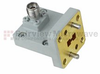 WRD180C24 to 2.92mm Female Waveguide to Coax Adapter Square Cover with 18 GHz to 40 GHz K-Ka Band in Copper, Gold - SMW1840DRK - Fairview Microwave Inc.