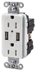 Combination Switch/Receptacle -- USB15X2OW - Image