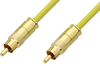 75 Ohm RCA Male to 75 Ohm RCA Male Cable 12 Inch Length Using 75 Ohm PE-B159-YW Yellow Coax -- PE38133/YW-12