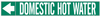 Brady Pipe Markers-To-Go B-946 White on Green Vinyl Self-Adhesive Pipe Marker - 1 in Height - 8 in Length - Printed Msg = DOMESTIC HOT WATER with Right Arrow - 108899 - 754473-67131 - R. S. Hughes Company, Inc.