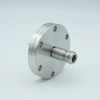 Type-N Coaxial Feedthrough, 50 Ohm Matched Impedance, 1 Pin, Grounded Shield, 2.75″ Conflat Flange, Without Air-side Connector - A2714-4-CF - MPF Products, INC.