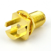 SMA Female (Jack) Bulkhead PCB Connector .062 inch End Launch, Solder, Gold Plated Beryllium Copper Body, Length 0.5 In - SC3060 - Fairview Microwave Inc.