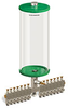 Green Color Key, Clear View Multiple Feed Manual Lubricator, 1 gal Acrylic Reservoir, 14 Feeds, 1/8