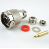 N Male (Plug) Connector For RG58, RG55, RG141 Cable, Clamp/Solder, Nickel Plated Brass Body, Length 1.2 In -- SC9178