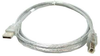 3ft A-Male to B-Male USB2.0 Cable Clear -- UB12-03-CLR - Image