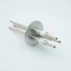 Power Feedthrough, 12000 Volts, 3 Tubes, 0.25″ Nickel Conductor, 2.95″ QF / KF Flange - A0115-12-QF - MPF Products, INC.