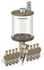 Levelux Clear View Multiple Feed Electro Lubricator, 1 qt Acrylic Reservoir, 8 Feeds, 1/8