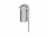Vasura Litter Bins, Steel, With Lid, Without Ashtray - 5148117 - Erlau