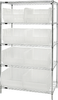 Storage Shelving with Bins - WR5-955CL - Simplastics