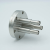 SHV-10 Coaxial Feedthrough, 3 Pins, Grounded Shield, 2.75″ Conflat Flange - A1600-4-CF - MPF Products, INC.