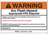 Low Risk Arc Flash Labels, Hazard Category 0 (Warning) - 121105 - Brady Corporation