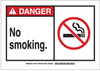 Brady B-302 Polyester Rectangle White Smoking Not Permitted Sign - 10 in Width x 7 in Height - Laminated - TEXT: DANGER NO SMOKING - 83768 - 754476-83768 - R. S. Hughes Company, Inc.