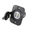 Dual USB Power Charger w/ LED, 12/24VDC Output, 2.4A, Black -- 11073 - Image