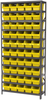 Akro-Mils Shelfmax 6500 lb Adjustable Yellow Gray Powder Coated Steel 22 ga Open Adjustable Fixed Shelving System - 50 Bins - 6500 lb Total Capacity - AS1279090 YELLOW - AS1279090 YELLOW - R. S. Hughes Company, Inc.