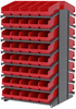 Akro-Mils 1800 lb Red Gray Powder Coated Steel 16 ga Double Sided Fixed Rack - 36 3/4 in Overall Length - 80 Bins - Bins Included - APRD18098 RED - APRD18098 RED - R. S. Hughes Company, Inc.