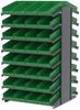 Akro-Mils 1800 lb Green Gray Powder Coated Steel 16 ga Double Sided Fixed Rack - 36 3/4 in Overall Length - 72 Bins - Bins Included - APRD18158 GREEN - APRD18158 GREEN - R. S. Hughes Company, Inc.