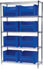 Shelving, Wire Shelving Kit, 18x48x74, 8 Bins - AWS184813017B - Akro-Mils, Inc.