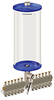 Blue Color Key, Clear View Multiple Feed Electro Lubricator, 1 gal Acrylic Reservoir, 12 Feeds, 1/8