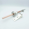 Power Feedthrough, 8000 Volts, 1000 Amps, 1 Pin, 0.75″ Copper Conductor, Water-cooled with Tee-Fitting, Connecting Clamp, 2.75″ Conflat Flange -- A2100-1-CF