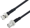Low Loss BNC Male to Reverse Polarity TNC Female Cable Assembly using LMR-200-FR Coax, 1 FT with Times Microwave Components -- LCCA30252-FT1 -Image