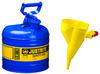 Justrite Blue Steel 2 gal Safety Can - 13 3/4 in Height - 9 1/2 in Overall Diameter - 697841-14004 - 697841-14004 - R. S. Hughes Company, Inc.
