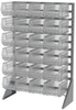 Akro-Mils 300 250 lb Clear Polypropylene Single Sided Fixed Rack - 24 Bins - Bins Included - 30008240SC -- 30008240SC - Image