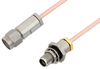 3.5mm Male to 3.5mm Female Bulkhead Cable 36 Inch Length Using RG405 Coax, RoHS - PE34590LF-36 - Pasternack
