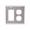 2-Gang 1 Duplex & 1 Decorative Combination Wall Plates, Stainless Steel Standard Size Polished Finish - 71SBS - Suzhou Ele Mfg Co., Ltd.