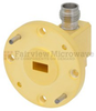 WR-22 to 2.4mm Female Waveguide to Coax Adapter UG-383/U Round Cover Standard with 33 GHz to 50 GHz Q Band in Aluminum, Gold - SMW22AC001-24F - Fairview Microwave Inc.