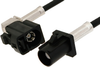 Black FAKRA Plug to FAKRA Jack Right Angle Cable 36 Inch Length Using RG174 Coax -- PE38753A-36 -Image