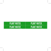 Brady B-946 White on Green Vinyl Self-Adhesive Pipe Marker - 1 1/8 in Height - 3/4 in Character Height - 7 in Length - Printed Msg = PLANT WATER - 7213-4 - 754476-79847 - R. S. Hughes Company, Inc.