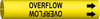 Brady Bradysnap-On B-915 Black on Yellow Plastic Snap-On Pipe Marker - 1/2 in Character Height - Printed Msg = OVERFLOW with Right Arrow - 4104-A - 754476-44845 - R. S. Hughes Company, Inc.