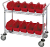 Quickpick Bin Cart, 2Shelf, 10Bins, Red; No. Of Bins Quantum Storage - 44AC7933 - Newark, An Avnet Company