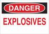 Brady B-120 Fiberglass Reinforced Polyester Rectangle White Chemical, Biohazard, Hazardous & Flammable Material Sign - 14 in Width x 10 in Height - TEXT: DANGER EXPLOSIVES - 75639 - 754476-75639 - R. S. Hughes Company, Inc.