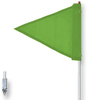 General-Purpose 5' Non-Lighted Warning Whip w/ Threaded Hex Base Triangular Green Flag - FS5-T-G - Checkers