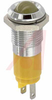 Indicator,Pnl-Mnt;LED;Yellow;70mcd;14mm;24VDC;QC/Solder Tab;Satin Chrome - 70011633 - Allied Electronics, Inc.
