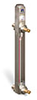 Levelux Steel Liquid Level Gage with Shut-Off, 6” Centerline, Front Mount 1/2