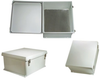 18x16x08 UL Listed Fiberglass Reinf Polyester FRP Weatherproof Outdoor IP66 NEMA 4 Enclosure, Kit bundled w/Aluminum Blank Mount PLT Gray - TEF181608-KIT - Transtector Systems, Inc.