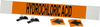 Brady B-681, B-883 Black on Orange Polyester Strap-On Pipe Marker - 3 1/2 in Character Height - Printed Msg = HYDROCHLORIC ACID with Left Arrow - 5833-HPHV - 754473-67539 - R. S. Hughes Company, Inc.