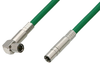 75 Ohm Mini SMB Plug to 75 Ohm Mini SMB Plug Right Angle Cable 60 Inch Length Using 75 Ohm PE-B159-GR Green Coax - PE38140/GR-60 - Pasternack