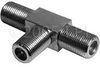 F Connector T Adapter With 3 Female ends -- CZ-132